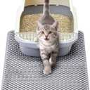 BurgeonNest PVC Foam Cat Litter Mat 24x15 inch, Soft on Paws, Double Layer Litter Trapping, Urine-Proof Water Resistant, Easy Clean Scatter Control (Gray)