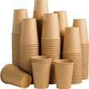 Clawsoff 180 Pack 12 OZ Paper Cups, Brown Kraft Disposable Paper Coffee Cups 12 oz, Unbleached Paper Cups for Hot/Cold Beverage Party, Picnic, Travel, and Events.