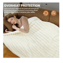 GarveeHome Electric Blanket King, Heated Blanket Dual Control Cozy Faux Rabbit Fur with 4 Heating Levels & 10H Auto Off, Over-Heat Protection, Machine Washable, ETL Certification, Beige White 90"x100"