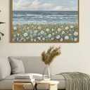 2 x SHENIFY Vintage Landscape Framed Wall Art Sea Coastal Wildflower Field Scenery Farmhouse Decor Retro Painting for Living Room Bedroom Ready to Hang Wall Artwork - 16x24in Natural Framed