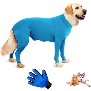 Surgical Recovery Suit for Dogs, Dog Anti-Licking Elastic Tights Bodysuit, Preventing Full Body for Shedding, Allergy, Wound Protection, E Collar Alternative (L, Blue)