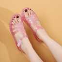 Toddler Sandals Jelly Shoes Girls Unisex Boy Flat Retro Slides Clear Kids Water Slippers Slingback Summer Beach Size 8 Adjustable Buckle Glitter Dress Soft (Pink)