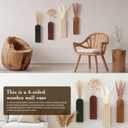 4 Pcs Wood Wall Planter Vase with Artificial Flowers, Farmhouse Boho Wall Hanging Decor for Living Room Entryway Bathroom Bedroom Kitchen Office Home Decoration(24 Pcs,Dried Pampas Grass)