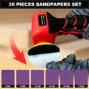 16.8V Cordless Electric Sander with 36PCS Sandpapers, 3500 RPM, 2Pcs 3.0Ah Batteries, Lightweight & Compact Design for Wood, Metal, Paint Removal, and DIY Projects