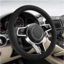 Car Steering Wheel Cover, 13 to 14.17 inches Anti-Slip Silicone Steering Wheel Protector, Soft Flexible Shock-Absorbent Steering Wheel Protective Cover for Most Car Models (Black)