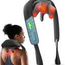 COMFIER FSA Eligible Shiatsu Neck Massager with Heat for Deep Tissue, Electric Shoulder and Back Massager for Pain Relief, Hands-Free Cordless 4D Kneading Massage (Blue)