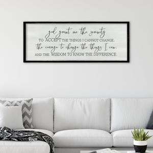 ZZJJHYWGQ God Grant Me Prayer Wall Decor Christian Serenity Prayer Sign 32"12" God Jesus Catholic Prayer Bible Verse Inspirational Quotes for Living Room Bedroom Office Large Hanging Art (Black)