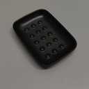 Soap Dish, Ceramic Soap Holder Shower Soap Dish for Bar Soap Sponge, Soap Saver Tray for Bathroom Kitchen Sink, Black (Floating Point Design)