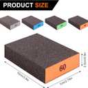 Romeda 8-Pack Sanding Sponge, Four Grits Per Pack 60/80/120/220, Washable and Reusable Handmade Sandpaper Block, Drywall Sandpaper Blocks for Wooden Drywall Sheetrock and Metal Glazing