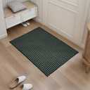 OJIA Washable Indoor Door Mats for Entryway 2'x3', Cotton Woven Black Front Door Mat Indoor Entrance, Small Entry Rugs Farmhouse Kitchen Rug, Rustic Bathroom Rug Throw Rugs for Doorway Bedroom
