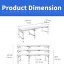 Moosinily Camping Table 6FT Folding Table Large 3 Adjustable Height Portable Picnic Table Camp Aluminum Outdoor Picnic BBQ White