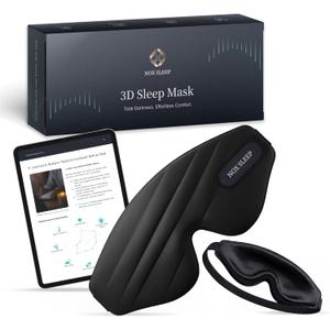 Nox Sleep 3D Sleep Mask for Men, 100% Blackout Eye Mask for Sleep, Ice Silk Lightweight Sleeping Mask for Side Sleepers, Soft Breathable Blindfold Perfect for Travel & Deep Sleep