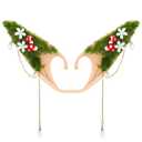 Renaissance Fairy Mushroom Elf Ears - Forest Ear Cuffs with White Mushroom Moss and Flower Non Piercing Earrings Ear Clips Wraps for Women Cosplay Christmas Halloween Renaissance Costume Accessories
