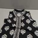 BLENCOT Women's Chiffon V Neck Sleeveless Floral Printed Tank Tops Summer Office Work Blouse Black S