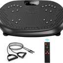 Vibration Plate Exercise Machine, Vibrating Fitness Platform for Lymphatic Drainage, 450 lbs Capacity Full Body Shaker Workout Equipment, Bluetooth Shaping Vibrate Plate, Board Sport for Home Exercise (Black)