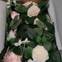 Ling's moment 5FT Blush Artificial Flower Garland Fake Pink Rose Leaves Floral Garland Arch Flowers Vine for Wedding Party Backdrop Decor Mantel Home Table Centerpieces Wall Decorations