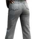 Women's Skinny Straight Leg Mid-High Waist Denim Jeans Casual Stretchy Denim Pants (Gray, XL)