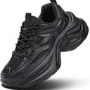 Women's Chunky Sneakers Fashion Platform Casual Dad Shoes Comfortable Walking Running Sport Work Gym Athletic (8, All Black)
