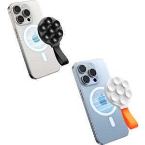 JOYROOM Magnetic Suction Phone Mount, Suction Phone Case Mount Holder Grip with Silicone Loop, Anti-Slip Hands-Free Mirror Shower Wall Phone Holder for iPhone & Android, TikTok |Videos|Selfies