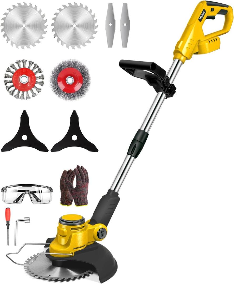 Cordless Weed Wacker for Dewalt 20V Battery(Battery Not Included), with 5 Types Blades, Brushless Motor, Lightweight Grass Trimmer/Brush Cutter for Lawn Yard Garden