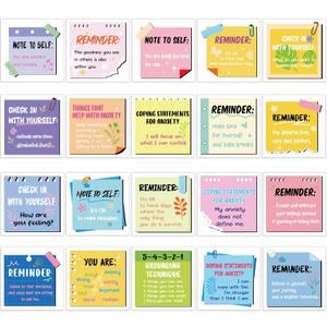 300 Pcs Mental Health Stickers Motivational Affirmation Stickers Mental Health Awareness Items Positive Waterproof Laptop Water Bottle Reminder Feelings Decor for Adult Employees(Bright Colors)