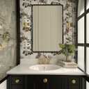 ANDY STAR Hand-Forged Black Bathroom Mirrors for Wall, 22x30 Inch Vintage Solid Steel Metal Frame Bathroom Vanity Mirror, Antique Rounded Rectangle Wall Mirror, Hangs Horizontally or Vertically