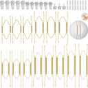 14 pcs Plate Hangers for The Wall, 4/6/8/10/12 Inch Invisible Decorative Wall Plate Hangers, Stainless Steel Plates Walls Hanger for Display Various Sizes with Hooks for Decorative