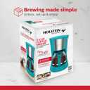 Holstein Housewares 5 Cup Drip Coffee Maker Compact and User-Friendly with Auto Pause & Serve, Reusable Filter, Measuring Spoon & Glass Carafe, Office & Dorm Use, Teal