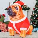 COMIN 4 FT Tall Christmas Inflatables Dog Outdoor Decorations Christmas Blow Up Bulldog Inflatable with Built-in LED Lights Yard Decoration for Holiday Indoor Lawn Garden