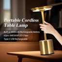 Cordless Table Lamp 2 Pack, Rechargeable Portable Battery Operated Table Light, Touch Control 3 Color Stepless Dimming LED Table Lamp, for Bedroom/Restaurant/Outdoor/Patio (Gold)