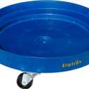 ELAFROS 30 Gallon and 55 Gallon Heavy Duty Plastic Drum Dolly  Durable Plastic Drum Cart 900 lb. Capacity- Barrel Dolly with 5 Swivel Casters Wheel,Blue (1 Pack)