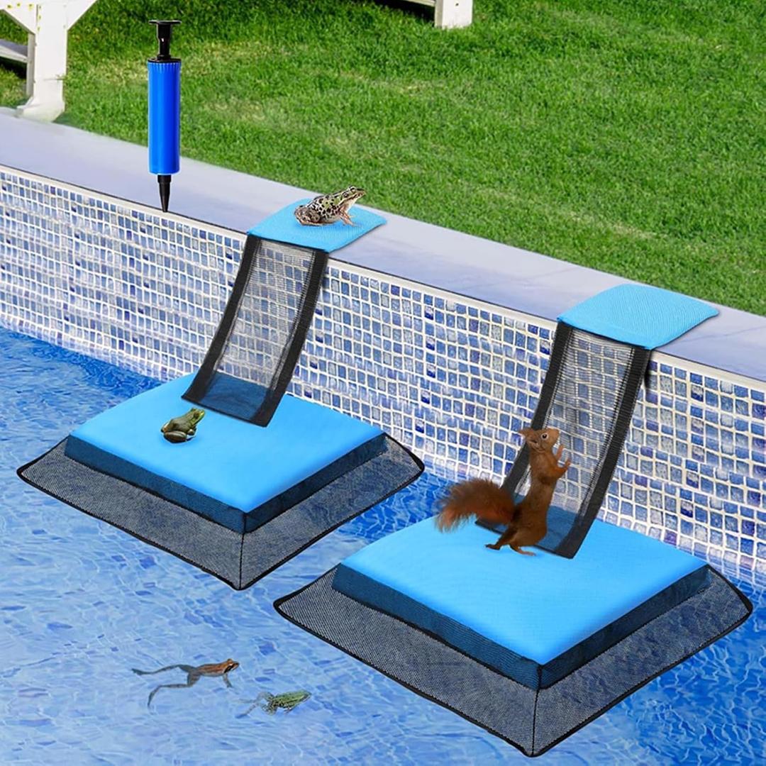 WPOZD Pool Animal Escape Ramp, Floating Rescue Platform for Small Animals, Blue