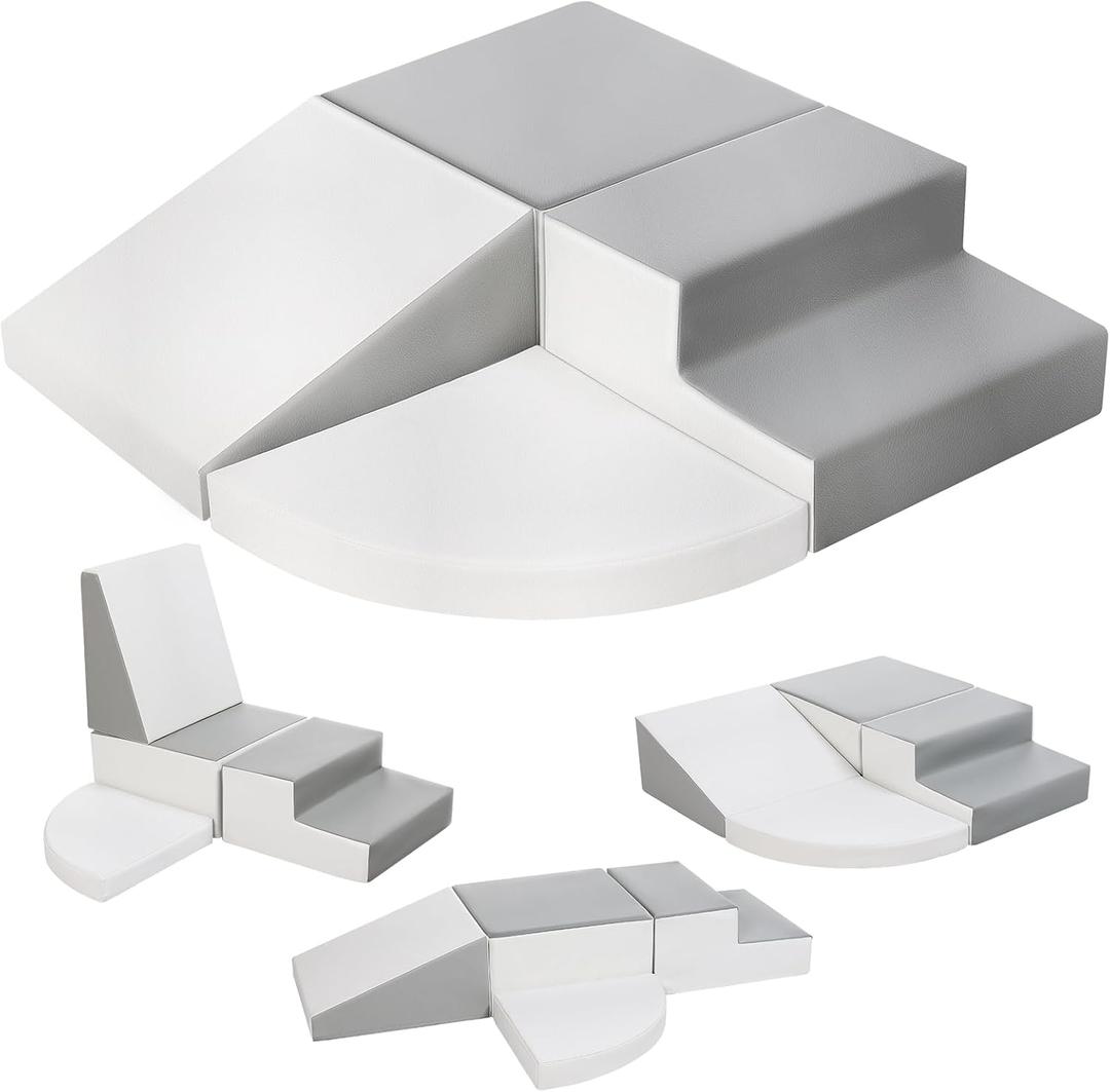 Sumbababy Climbing Foam Blocks for Toddlers: Waterproof Pu Leather Soft Climber - 4 Pcs Toddler Indoor Climbing Toys - Kids Outdoor Playground Playset Best Gift Preschool Daycare Supplies