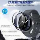 Kimiyaki 2 Pack for Samsung Galaxy Watch 8 40mm Screen Protector Case