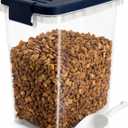 5-10 Lbs Airtight Cat Dog Food Storage Container with Buckle-Lock Lid & Scoop - 8QT Compact Pet Food Container for Dog, Cat, Bird Seed, Chicken - Dry Food Storage Bin Container for Rice, Cereal, Flour