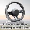 Zpana Carbon Fiber Car Steering Wheel Cover, Leather Non-Slip Vehicle Steering Wheel Cover for 14.5-15 Inch, Comfortable Auto Interior Protector Decoration Accessories, Universal Fit(Silver)