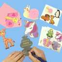 JIALWEN Valentines Day Cards for Kids 96 Pack with 32 Kids Animal Theme Valentine Cards, 32 Pink Gift Envelopes, 32 Animal Stickers Kids Valentines Day Cards School Classroom Party Exchange Gifts