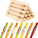 20 Pieces Mini Rolling Pin for Crafts 5.5 Inches Long Wooden Dough Roller Small Wooden Rolling Pins for Kids Children Home Kitchen Fondant Pastry Pizza Crafting Baking and Imaginative Play