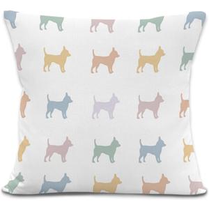 2 x Colorful Chihuahua Throw Pillow Covers 18x18, Chihuahua Gifts for Women Men, Dog Lovers Gifts Decorative Pillow Covers, Cute Dog Pillowcases Cushion Case for Home Couch Bedroom Decor