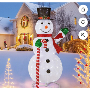 5 FT Pre-lit Christmas Snowman Pop-up Xmas Holiday Decoration with 180 LED Lights