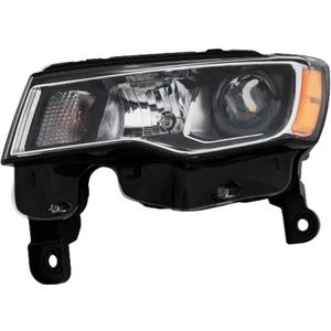 Go-Parts - Headlight Assembly for Jeep Grand Cherokee WK (2017-2022), Left (Driver), Halogen, Chrome Trim, Standard Type, Replacement 2018 2019 2020 2021