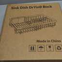 MAJALiS Over The Sink Dish Drying Rack for Small Kitchen Counter Space Saving, Expandable Stainless Steel Compact RV Plate Drain Strainer in Silver Wire Metal with Hanging Adjustable Utensil Holder