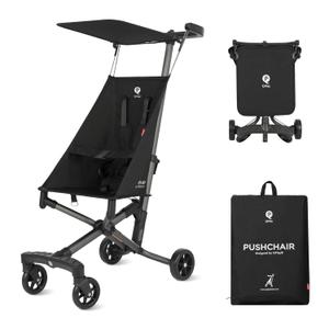 QPlay Ultra Lightweight Travel Stroller for Baby Aged 6-36 Months, Small Compact Folding Stroller with Backpack & Sun Visor for Kids Ages 1 to 3 Years Old - Fits Airplane Easy Carry and Storage