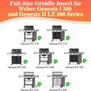 Grill Griddle For Genesis II & LX 300 Series Full Size Griddle Insert, Compatible with GS4 E310-E335 & S310-S340, Full Size Griddle Insert Replace Parts