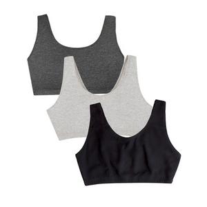 Fruit of the Loom Women's Tank Style Cotton Sports Bra 3 Pcs, Size 40