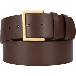 Wide Leather Belt for Women Dresses 1.9" Fashion Thick Chunky Wide Waist Belt with Gold Silver Buckle