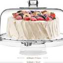 HBlife Cake Stand with Acrylic Dome Cover (12.2"), Multifunctional Serving Cookie Platter Punch Bowl and Cake Plate for Dessert Table Display for Parties (6 Uses)