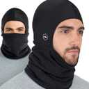 Tough Headwear Balaclava Ski Mask for Men & Women - Motorcycle Shiesty Mask - Thermal Winter Face Masks - Men's Pasamontaas (Black)