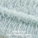 FUTEI Pack of 2 Fluffy Faux Fur Throw Pillow Covers 12x20 Inch, Light Blue | Double-Sided Plush Fabric,Feather Texture,Hidden Zipper,Machine Washable,Non-Shedding,Fade-Resistant, Insert No Included.