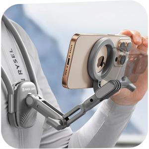 MAGIC JOHN Magnetic Neck Mount for Phones/Action Camera, Neck Cell Phone Holder POV/Vlog Selfie Mount Chest Stand Strap Video Recording for iPhone Samsung Phones AKASO/Go Pro/Insta360X5/DJI360 Camera